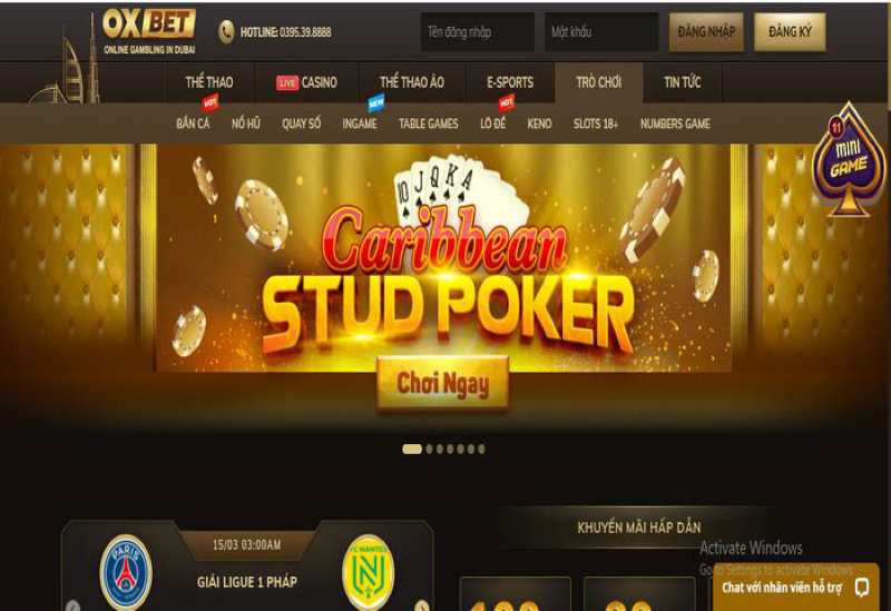 Oxbet mang đến những trải nghiệm tuyệt vời cho bet thủ